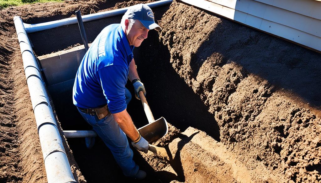 trenching for shed plumbing